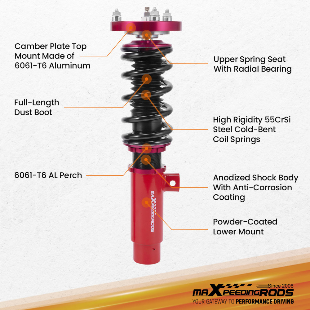 MaXpeedingrods 24 Way Damper Coilover Shocks compatible for BMW E92 E93 06-13 3 SERIES RWD