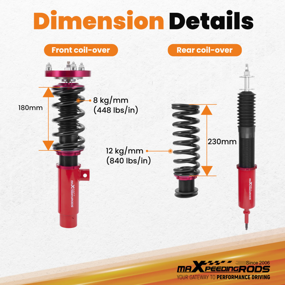 MaXpeedingrods 24 Way Damper Coilover Shocks compatible for BMW E92 E93 06-13 3 SERIES RWD