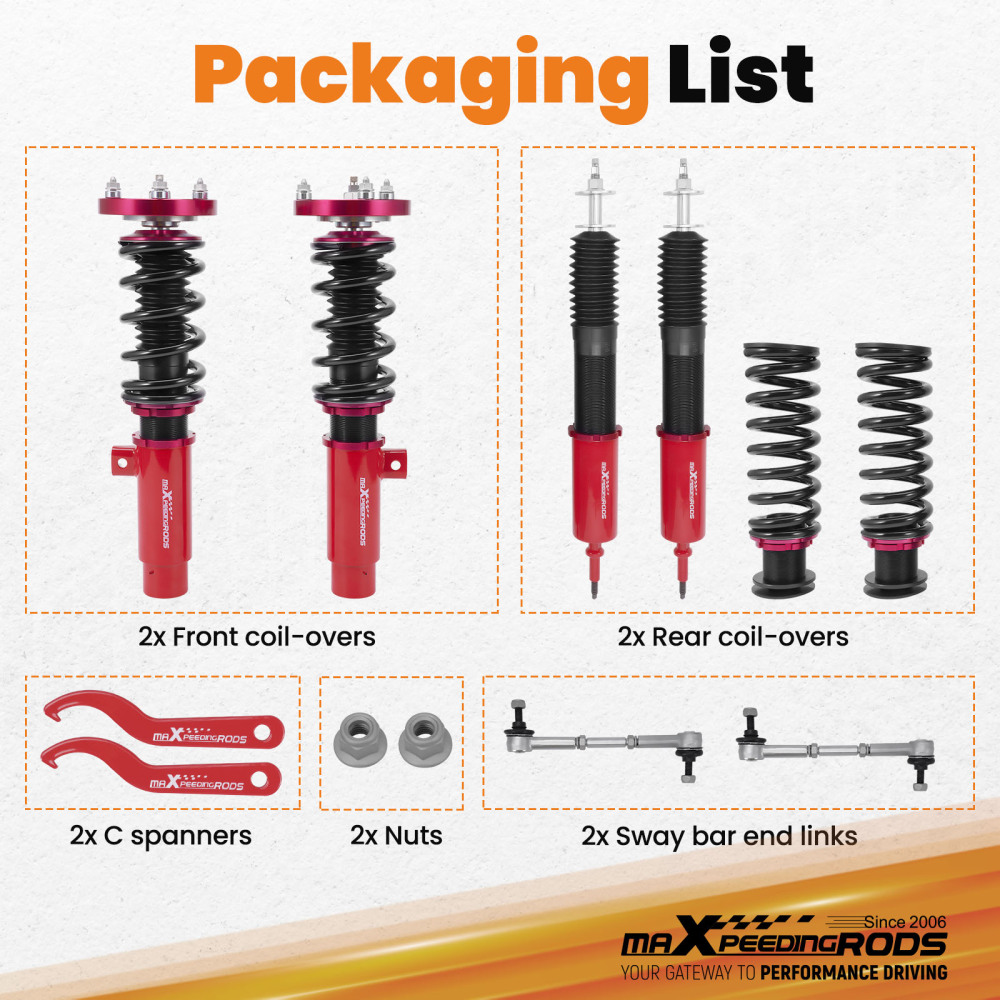 MaXpeedingrods 24 Way Damper Coilover Shocks compatible for BMW E92 E93 06-13 3 SERIES RWD