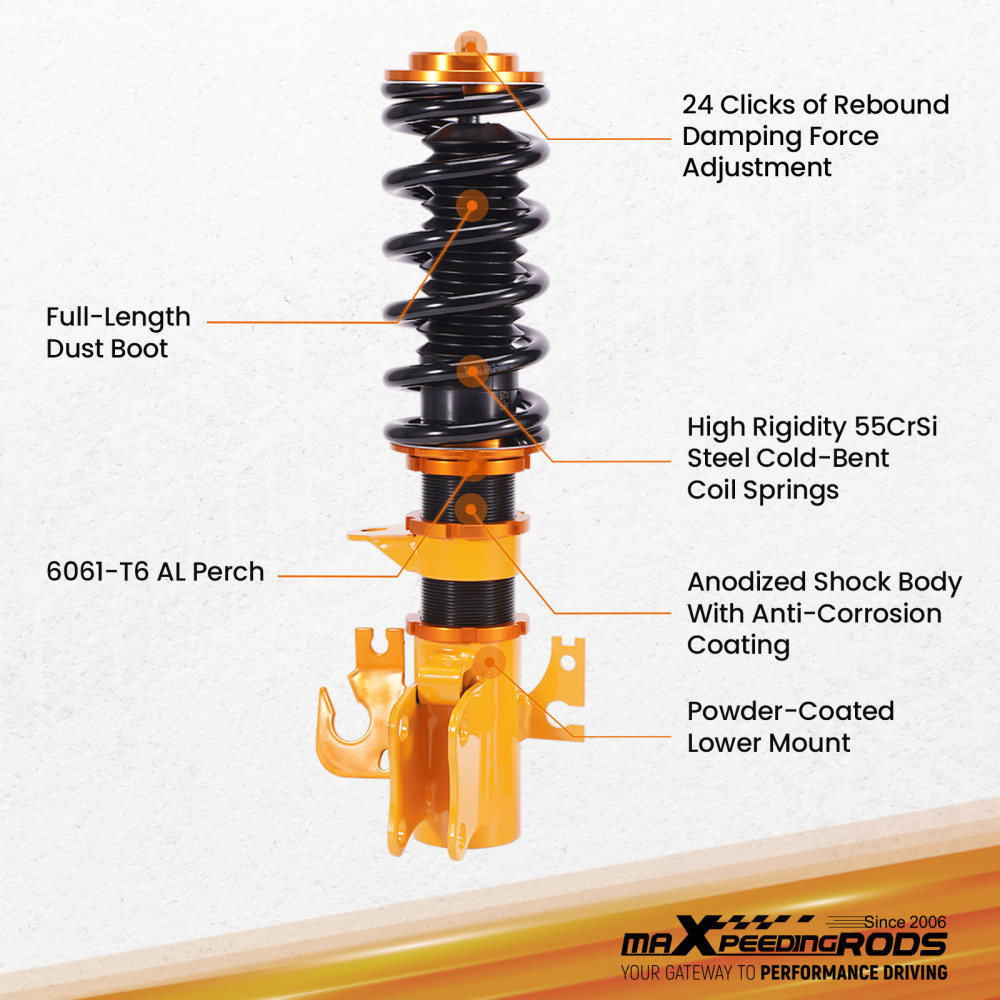 Coilover Strut Shock Absorber compatible for Holden Commodore VX VY VT VZ Damper Adjustable