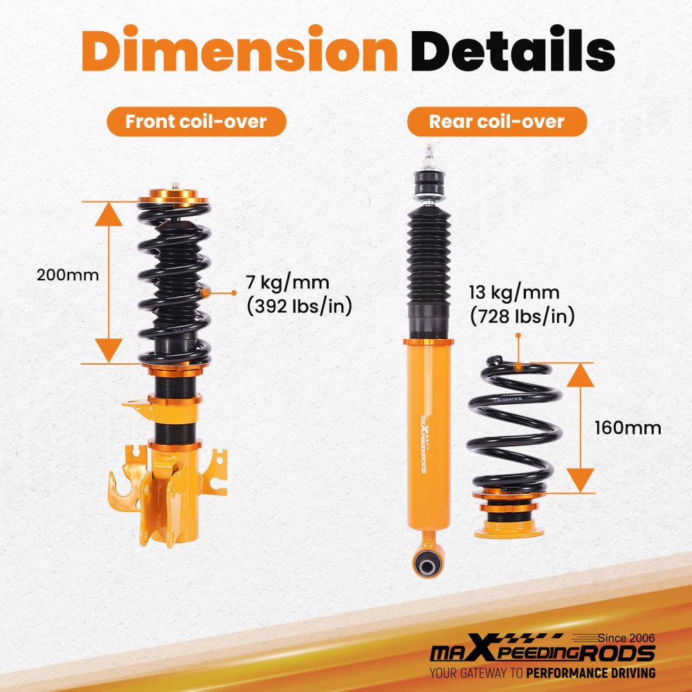 Coilover Strut Shock Absorber compatible for Holden Commodore VX VY VT VZ Damper Adjustable