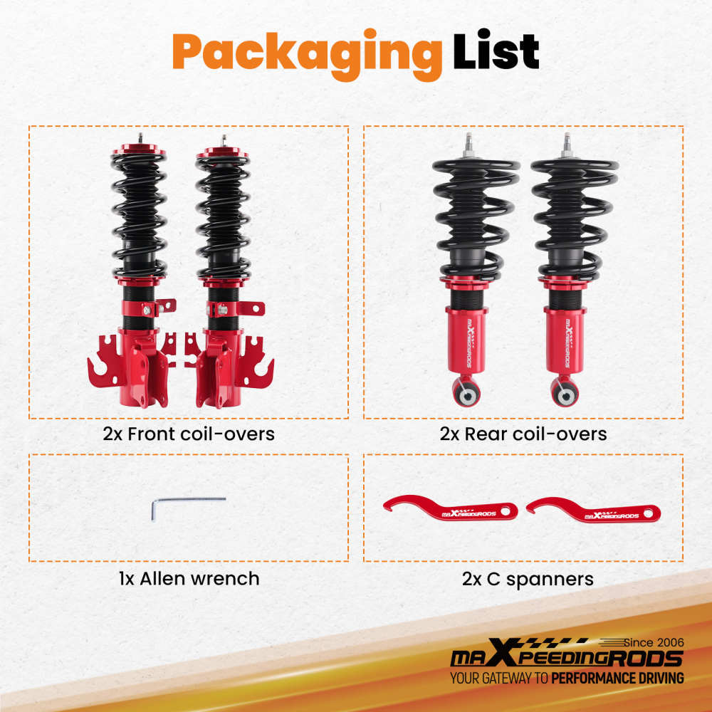 Coilovers Set compatible for Holden Commodore Ve Ute Sedan Wagon 24 Ways Adjustable Damper Lowering Kit