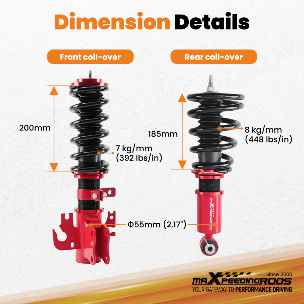 Coilovers Set compatible for Holden Commodore Ve Ute Sedan Wagon 24 Ways Adjustable Damper Lowering Kit
