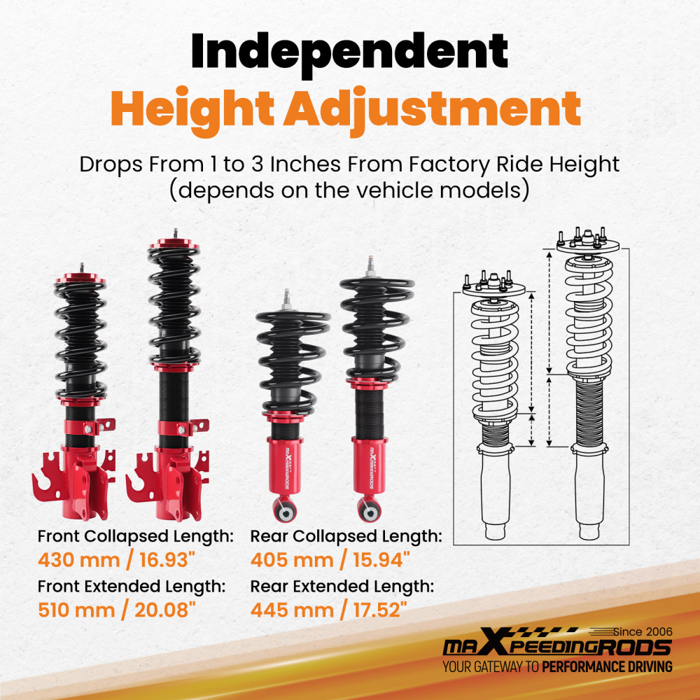 Coilovers Set compatible for Holden Commodore Ve Ute Sedan Wagon 24 Ways Adjustable Damper Lowering Kit