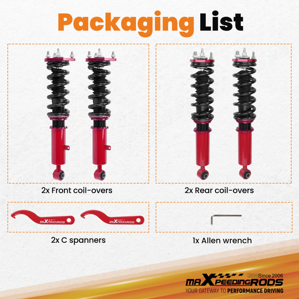 24 Level Damper Coilovers compatible for Lexus GS300 98-05 RWD Lowering Suspension Kit