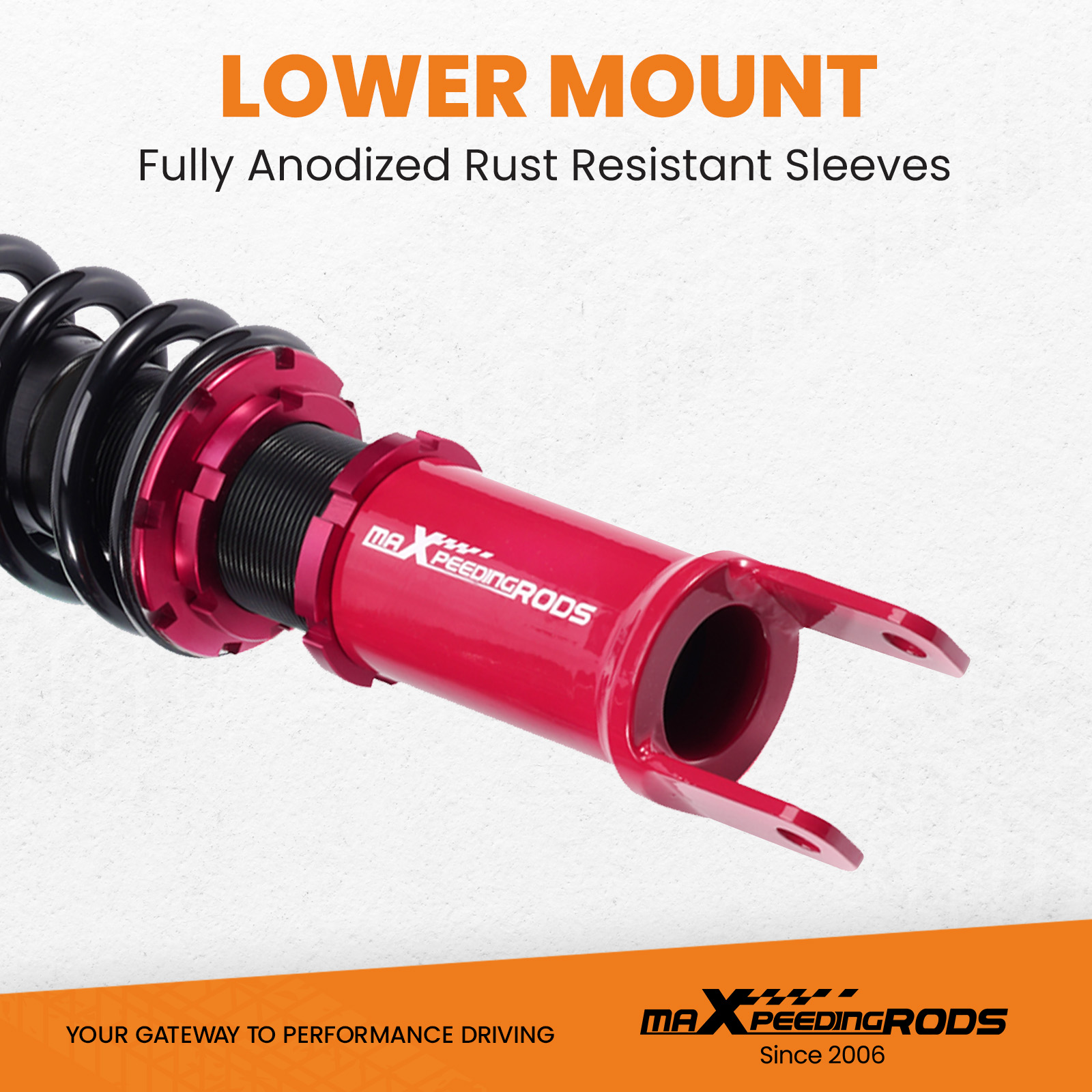 パーツ Adjustable Coilover Suspension Set (Red) Coilovers Suspension 24 Way Adjustable Damper compatible for