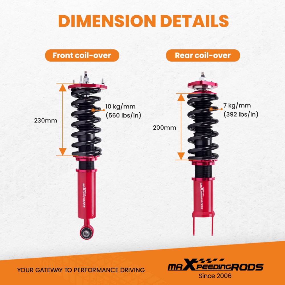 KIt Assetto a Ghiera Ammortizzatori compatibile per Infiniti G37 Coupe compatibile per Nissan 370Z Coupé