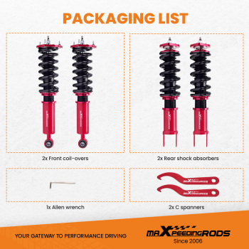 KIt Assetto a Ghiera Ammortizzatori compatibile per Infiniti G37 Coupe compatibile per Nissan 370Z Coupé