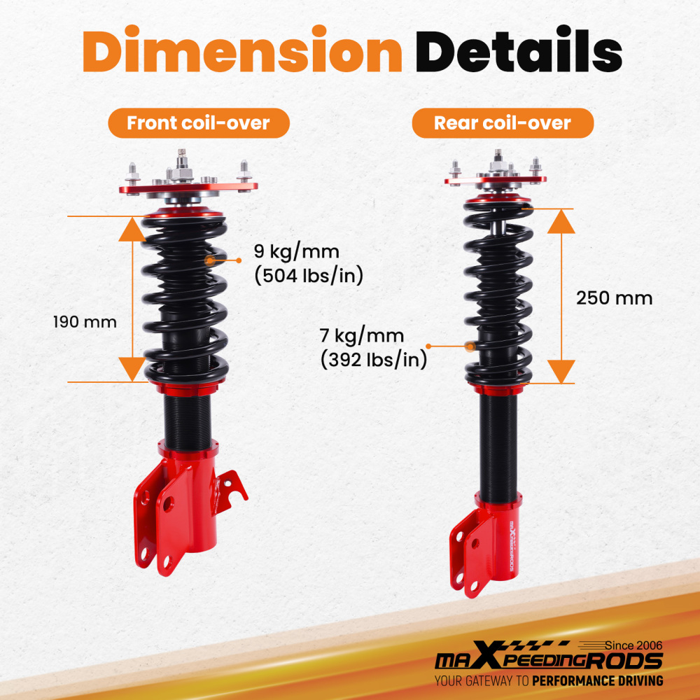 24 Ways Adj. Coilover Suspension Strut compatible for Subaru Impreza WRX GDA GDB EJ207 EJ25
