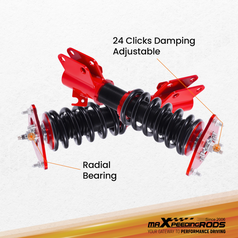 24 Ways Adj. Coilover Suspension Strut compatible for Subaru Impreza WRX GDA GDB EJ207 EJ25