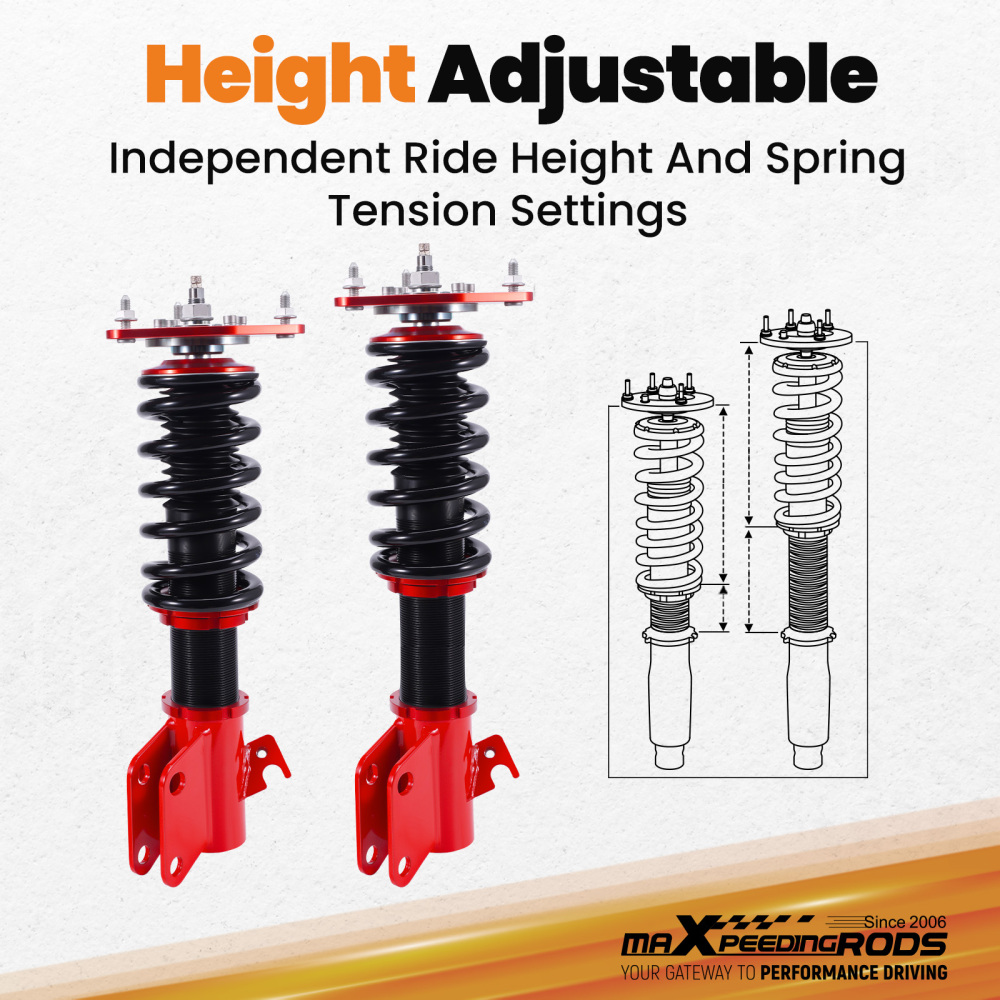 24 Ways Adj. Coilover Suspension Strut compatible for Subaru Impreza WRX GDA GDB EJ207 EJ25