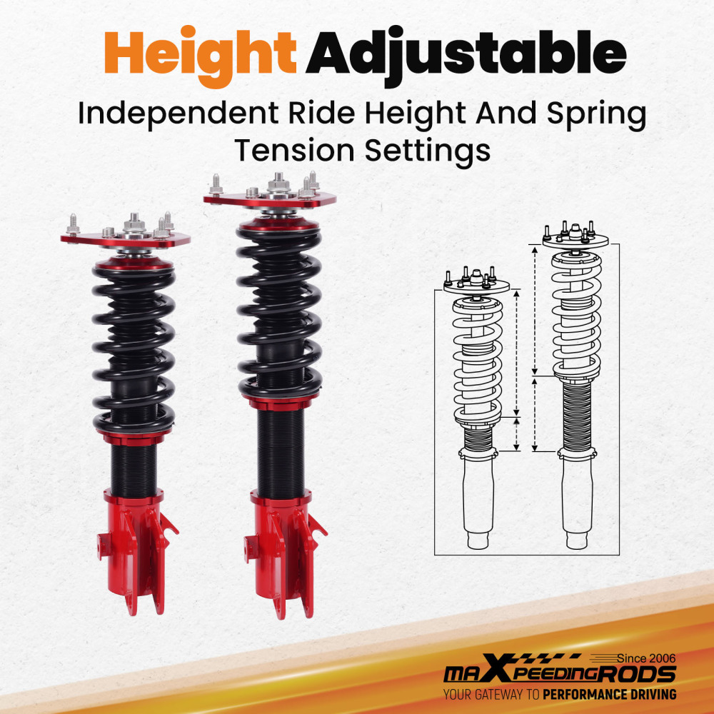 4x Coilovers compatible for Subaru Impreza WRX & STi (GDA/GDB) 2000-2007 Suspension Struts