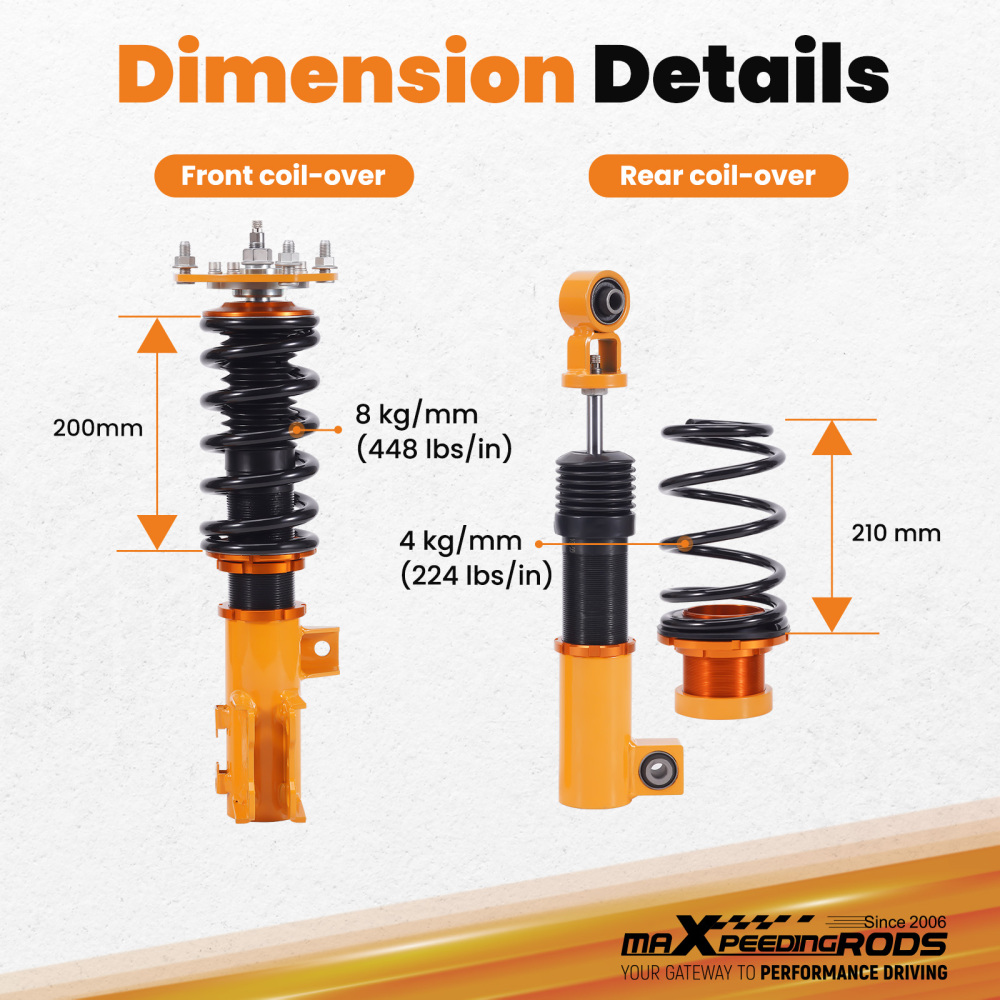 Kit Assetto Regolabile Molle Ammortizzatori compatibile per Hyundai Veloster FS 2013-2015