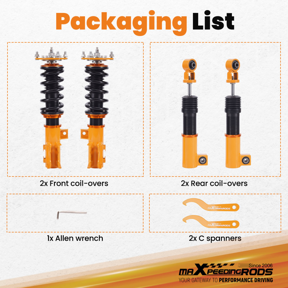 Kit Assetto Regolabile Molle Ammortizzatori compatibile per Hyundai Veloster FS 2013-2015