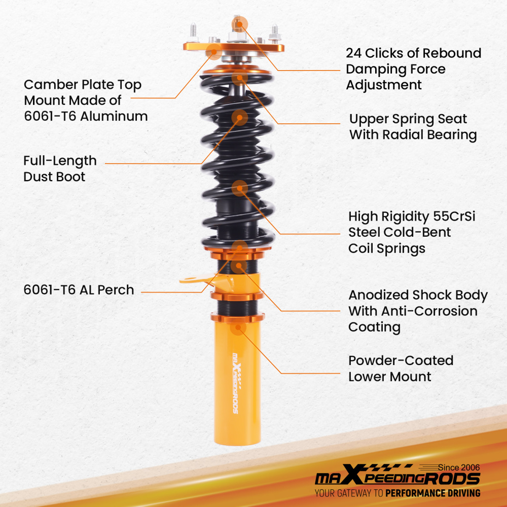 24-Way Adjustable Damper Coilover Coilovers compatible for Holden Commodore VN VP 1988-1993