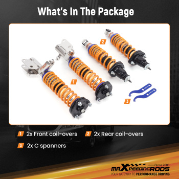 MaXpeedingrods C1 Coilovers Suspension Lowering Kit compatible for Honda Civic 2001-2005