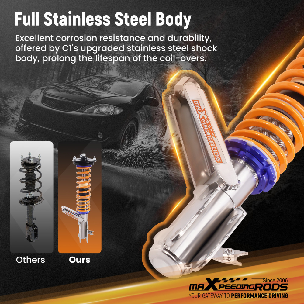 MaXpeedingrods C1 Coilovers Suspension Lowering Kit compatible for Honda Civic 2001-2005