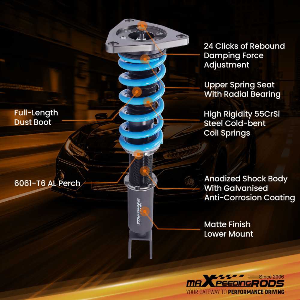 T6 Coilovers compatible for Audi A8 S8 quattro D3 4E2,4E8 2004-2010 Suspension Shock Spring