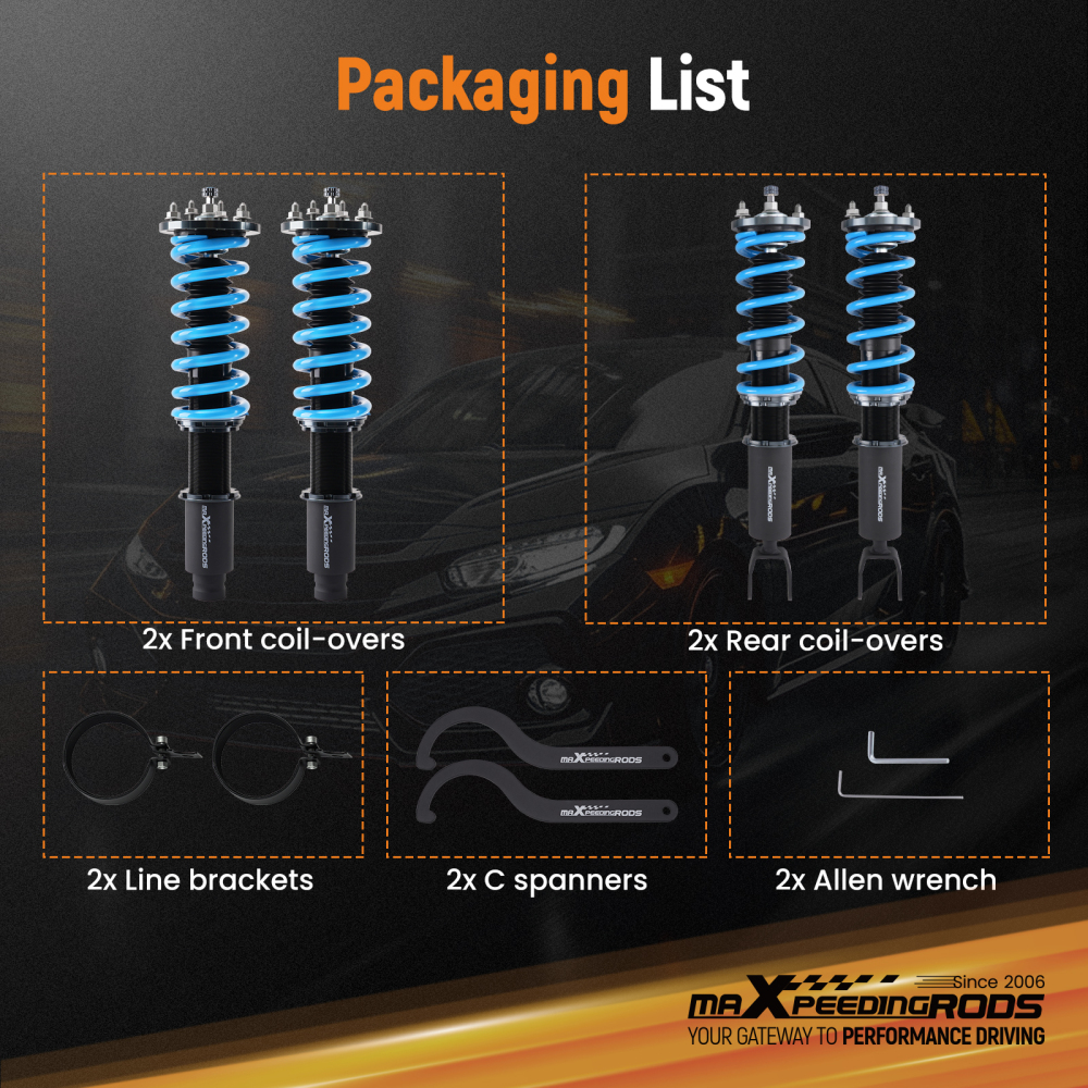 Adjustable Coilover Compatible For Honda Accord VIII LX,SE,LX-P sedan CU1 CU2 CU3 2008-2015 Lowering Kit