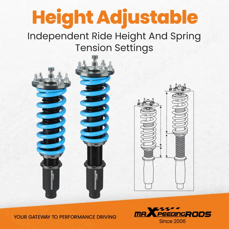Adj Height Coilovers Struts Shocks Kit For 08-12 Honda Accord 09-14 Acura TSX