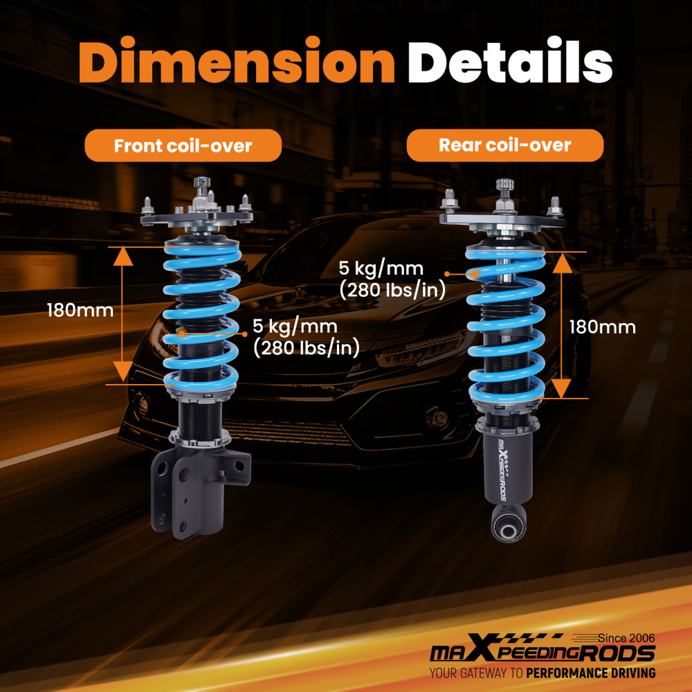 MaXpeedingrods 24 Step Adjustable Coilovers Kit compatible for Subaru BRZ / Compatible for Toyota GR86 22+