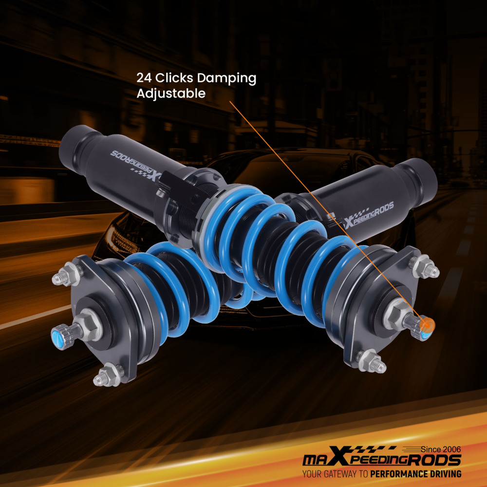 maXpeedingrods Combinés Filetés T6 pour Honda Civic / CR-X 1984-1987 – Suspension Réglable 24 Niveaux