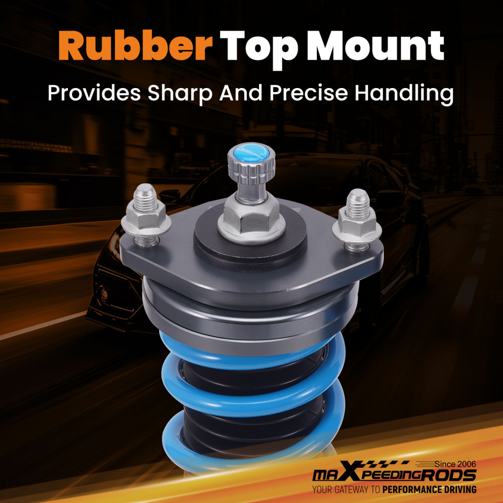 maXpeedingrods Combinés Filetés T6 pour Honda Civic / CR-X 1984-1987 – Suspension Réglable 24 Niveaux