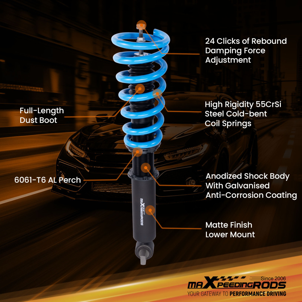 MaXpeedingrods Coilovers 24 Way Adjustable Suspension compatible for Cadillac CTS RWD 03-07