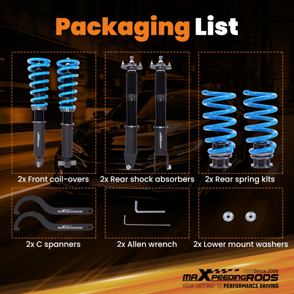 MaXpeedingrods Coilovers 24 Way Adjustable Suspension compatible for Cadillac CTS RWD 03-07