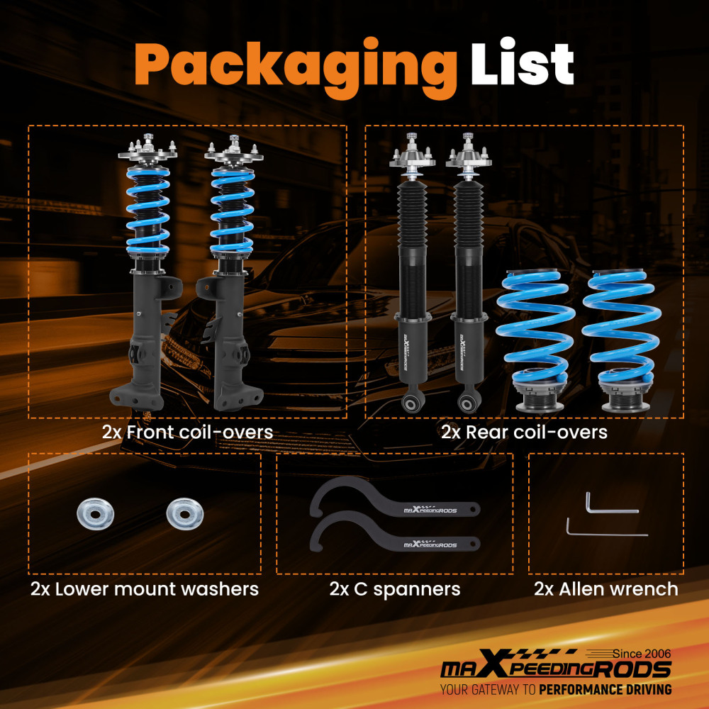 Amortisseurs Combines Filetes compatible pour BMW Série 3 E36 Berline Coupe 316i 318i