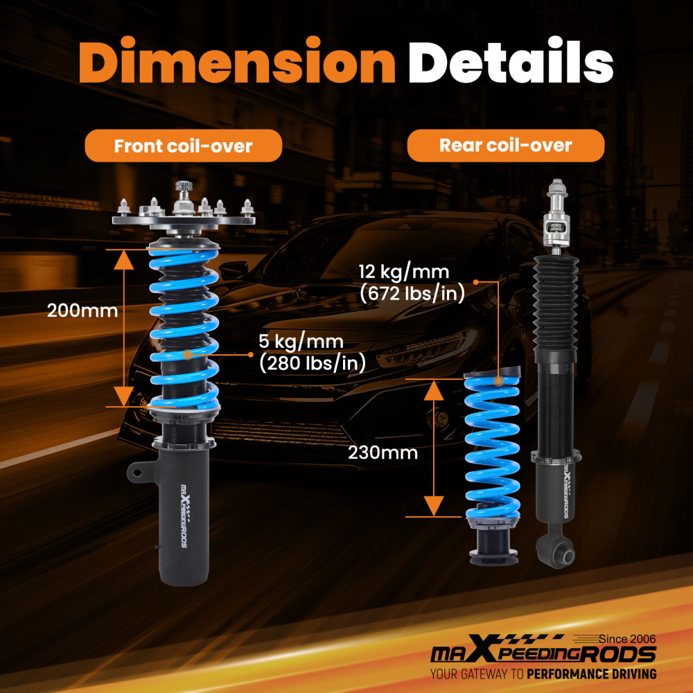 MaXpeedingrods T6 Coilovers Suspension Lowering Kit compatible for BMW F87 M2 2016-2021