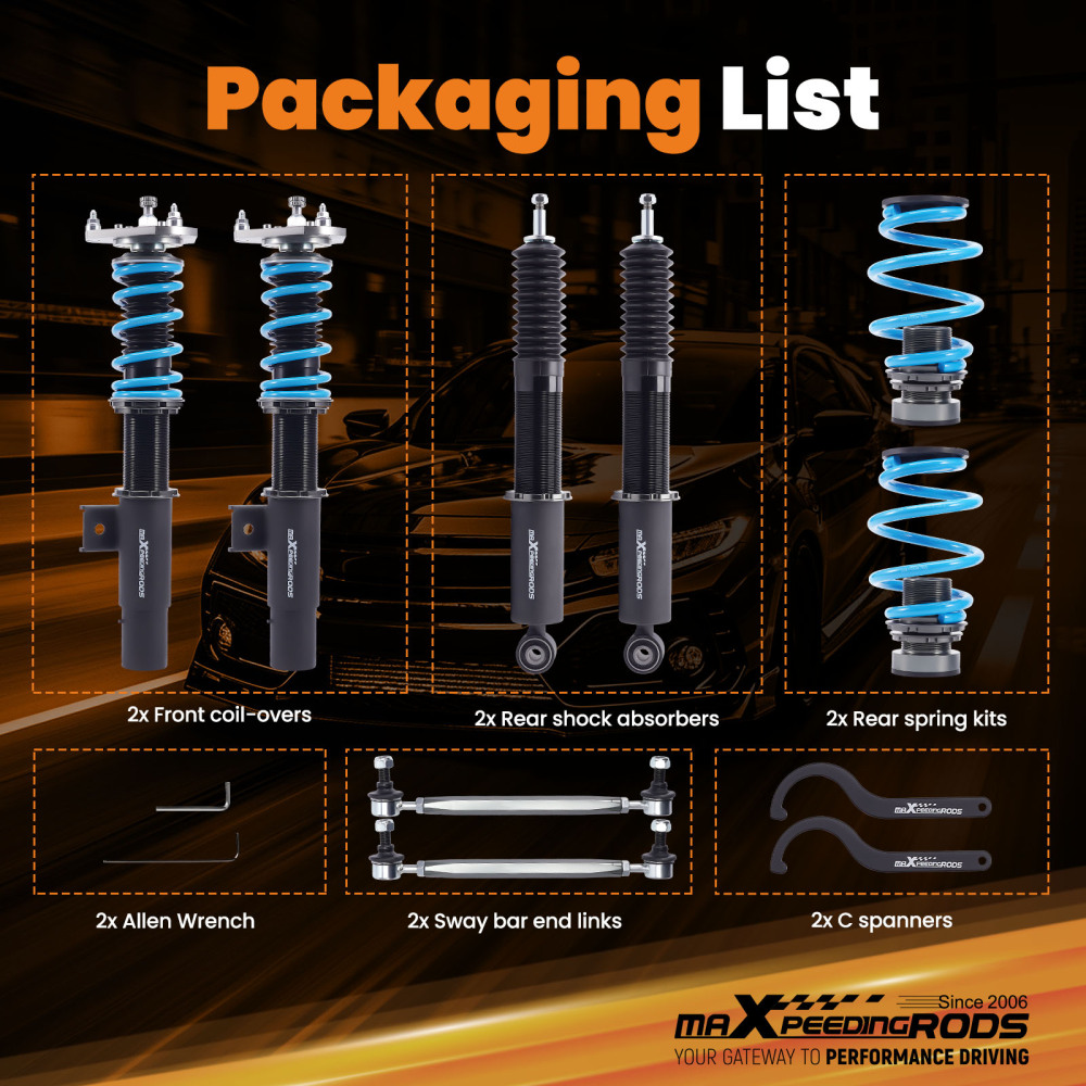 MaXpeedingrods T6 Coilovers 24 Way Damper FOR VW MK5 MK6 GOLF/JETTA 2006-2014 Lowering Kit