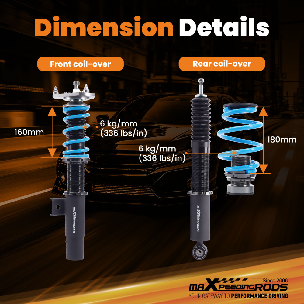 MaXpeedingrods T6 Coilovers 24 Way Damper FOR VW MK5 MK6 GOLF/JETTA 2006-2014 Lowering Kit
