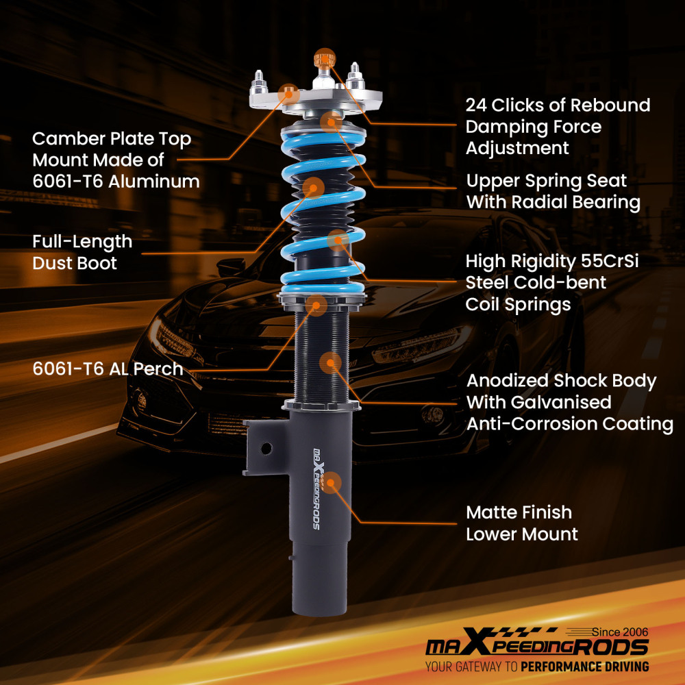 MaXpeedingrods T6 Coilovers 24 Way Damper FOR VW MK5 MK6 GOLF/JETTA 2006-2014 Lowering Kit