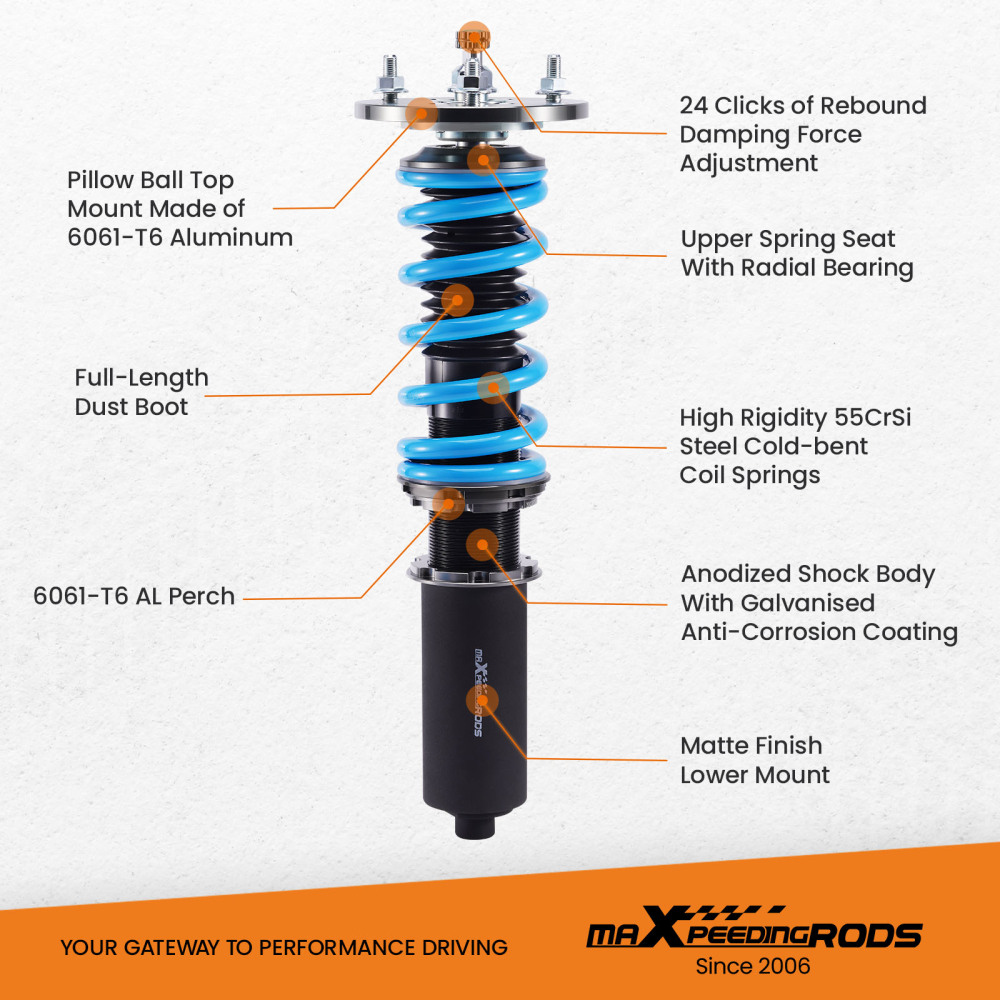 24 Level Damper Coilovers Suspension Kit for Lexus IS250 IS350 GS350 AWD 06-13 Lowering Kit