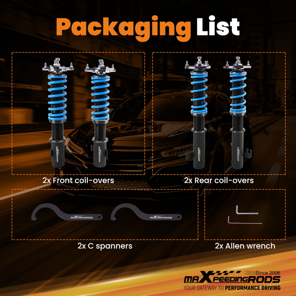 MaXpeedingrods T6 Coilovers Suspension Lowering Kit compatible for Subaru Legacy 1993–1999