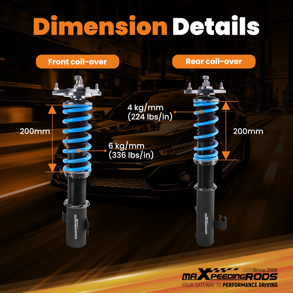 MaXpeedingrods T6 Coilovers Suspension Lowering Kit compatible for Subaru Legacy 1993–1999