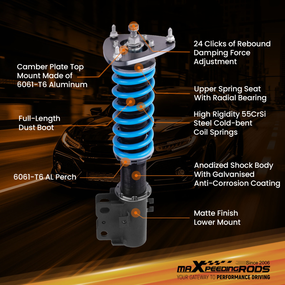 MaXpeedingrods T6 Coilovers Suspension Lowering Kit compatible for Subaru Legacy 1993–1999