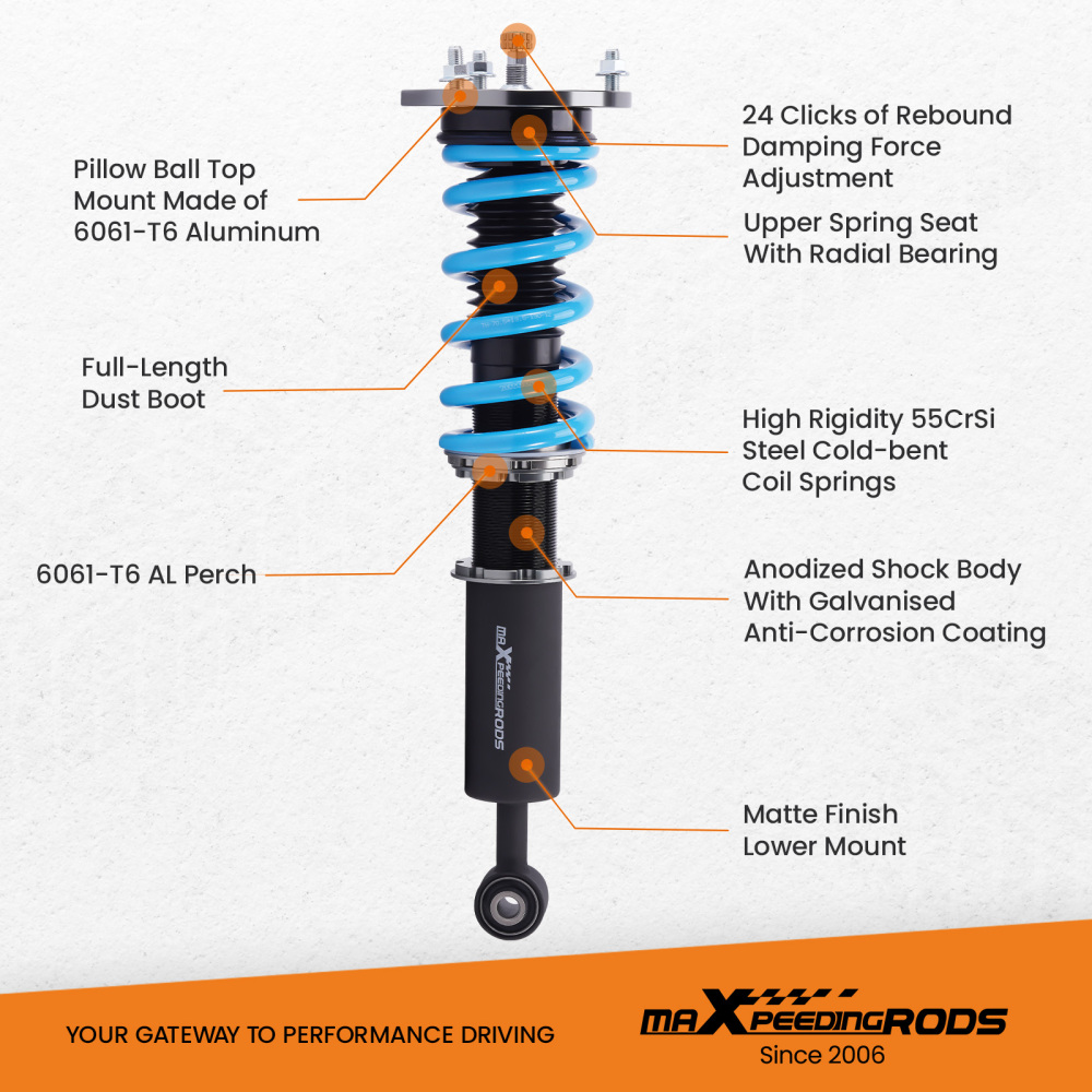 Maxpeedingrods T6 Coilovers 24 Way Damper compatible for Lexus LS400 (UCF20) 1995-2000
