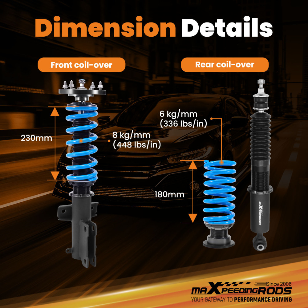 MaXpeedingrods COT6 Damper Coilovers Suspension Kit compatible for Ford Mustang 2005-2014