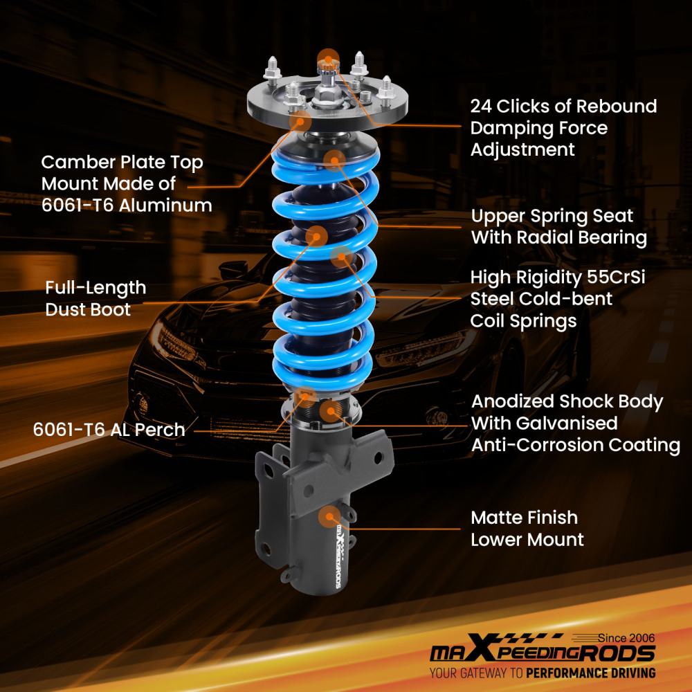 MaXpeedingrods COT6 Damper Coilovers Suspension Kit compatible for Ford Mustang 2005-2014