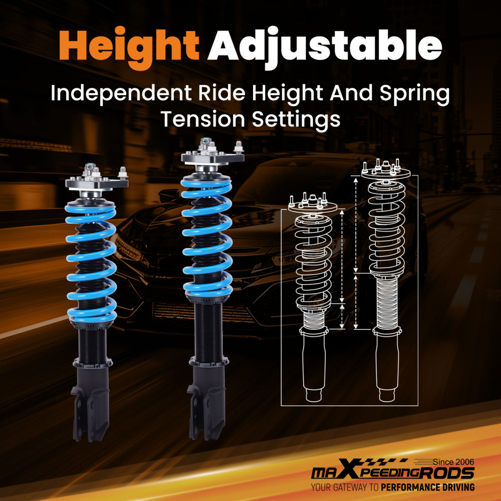 24 Ways Damping Adjustable Perfermance Coilover Compatible For Ford Mustang 4th Gen. 1994-2004  Lowering Kit