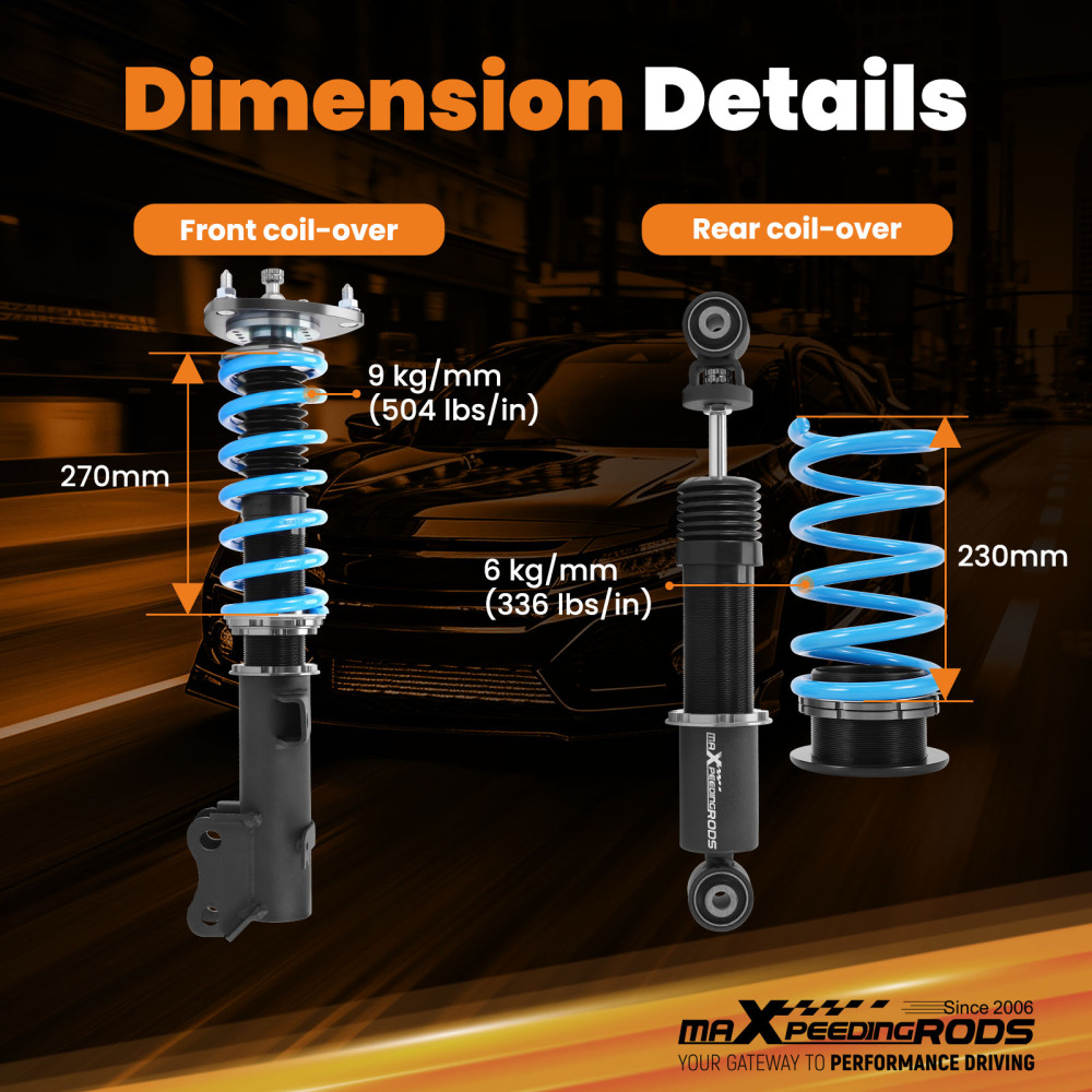 MaXpeedingrods T6 Coilovers Lowering Suspension Kits compatible for Honda Odyssey 99-04