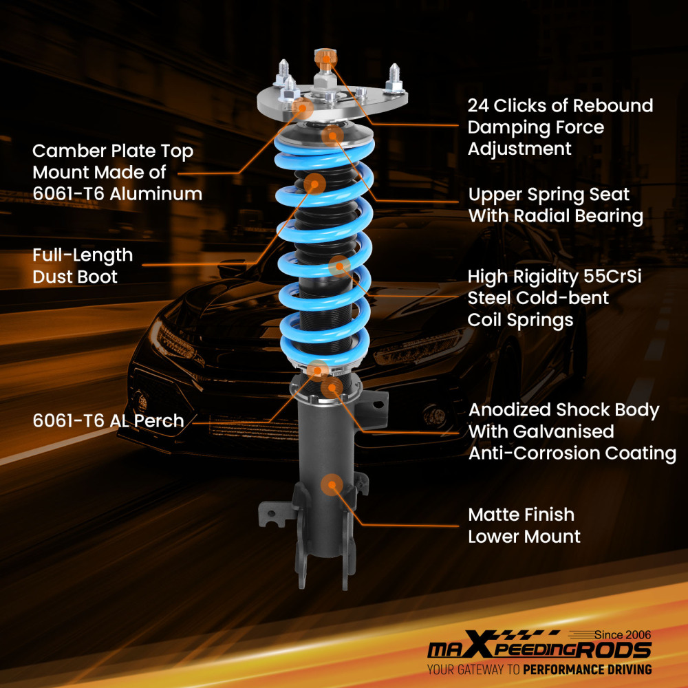 MaXpeedingrods T6 Coilovers Lowering Suspension Kits compatible for Honda Odyssey 99-04