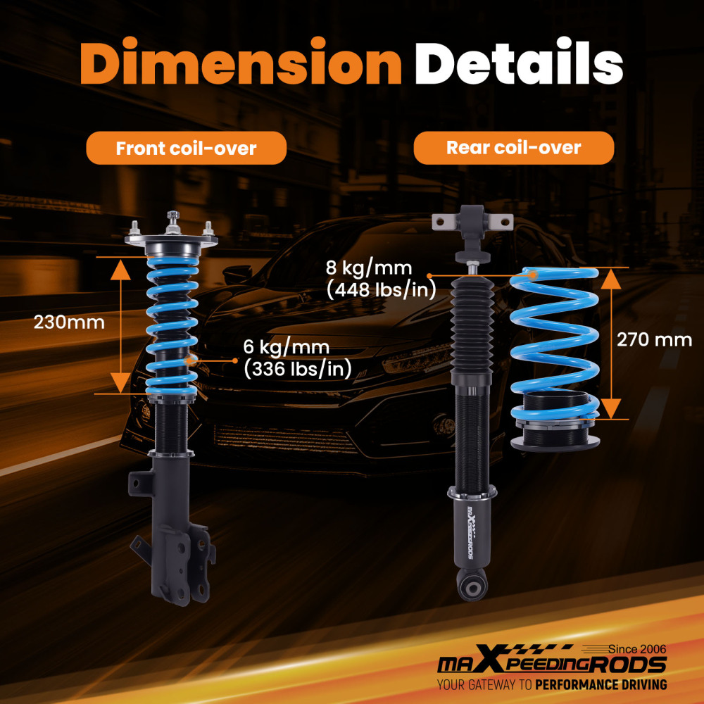 MaXpeedingrods Coilover 24 Way Damper compatible for Honda Odyssey RL3/RL4 2005-2010