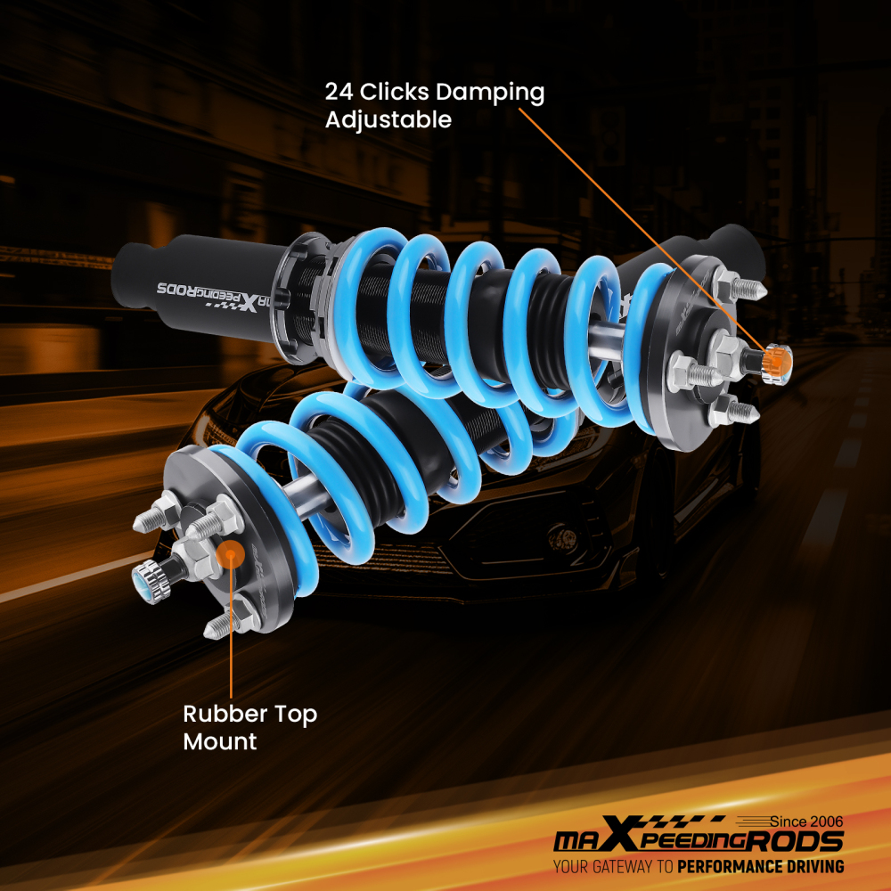 MaXpeedingrods 24-Step Adjustable Coilover Suspension compatible for Honda Prelude 88-91