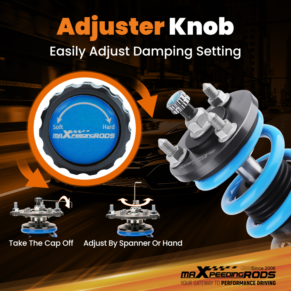 MaXpeedingrods 24-Step Adjustable Coilover Suspension compatible for Honda Prelude 88-91