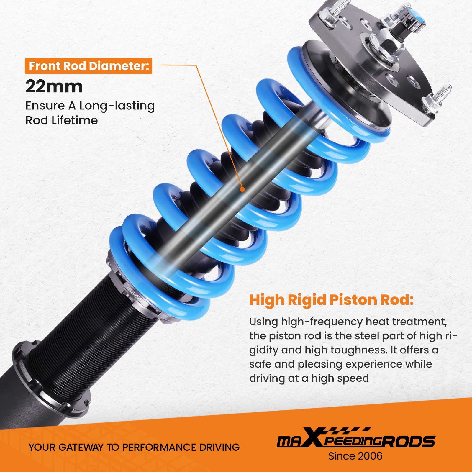 マイティフォーム Maxpeedingrod COT6 Coilovers Lowering Coils compatible for
