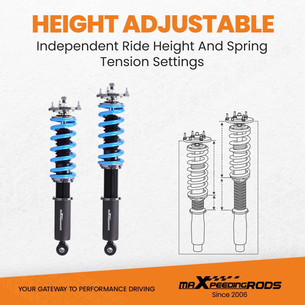 MaXpeedingrods 24 Click Damper Coilovers Suspension compatible for Infiniti Q50 RWD 2014-20