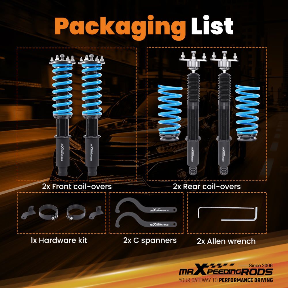 MaXpeedingrods T6 Suspension Coilovers Lowering Coils compatible for Acura RL KB1 05-08